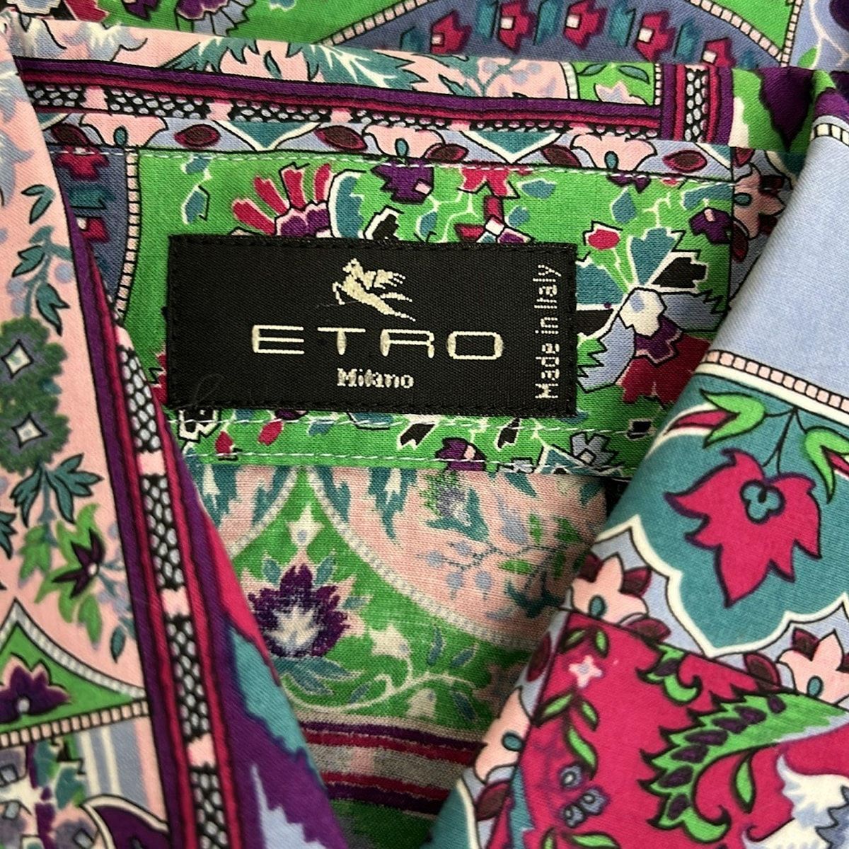 ETRO(エトロ) 長袖シャツブラウス レディース - ライトブルー×ピンク×ライトグリーン×マルチ 長袖/ペイズリー柄/花柄 ETRO(エトロ) 長袖シャツブラウス レディース - ライトブルー×ピンク