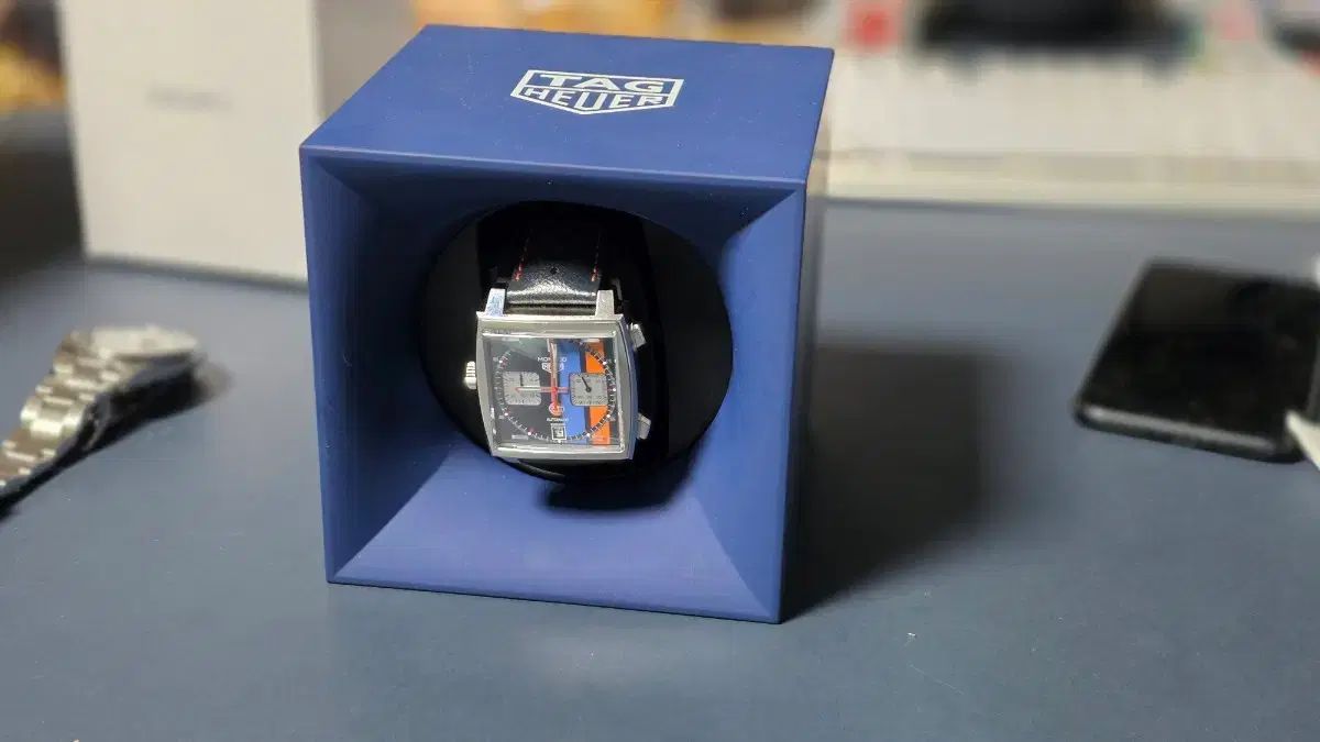 中古】TAG HEUER 腕時計 ウォッチワインダー ブルー × ブラック 