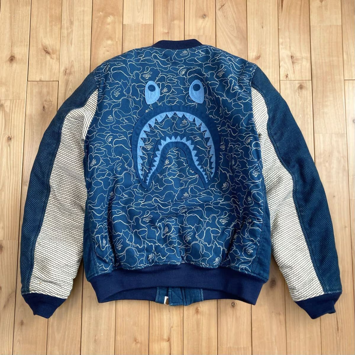 INDIGO SHARK MA-1 Bomber Jacket Lサイズ a bathing ape BAPE INDIGO SHARK MA-1 Bomber Jacket Lサイズ a bathing ape BAPE