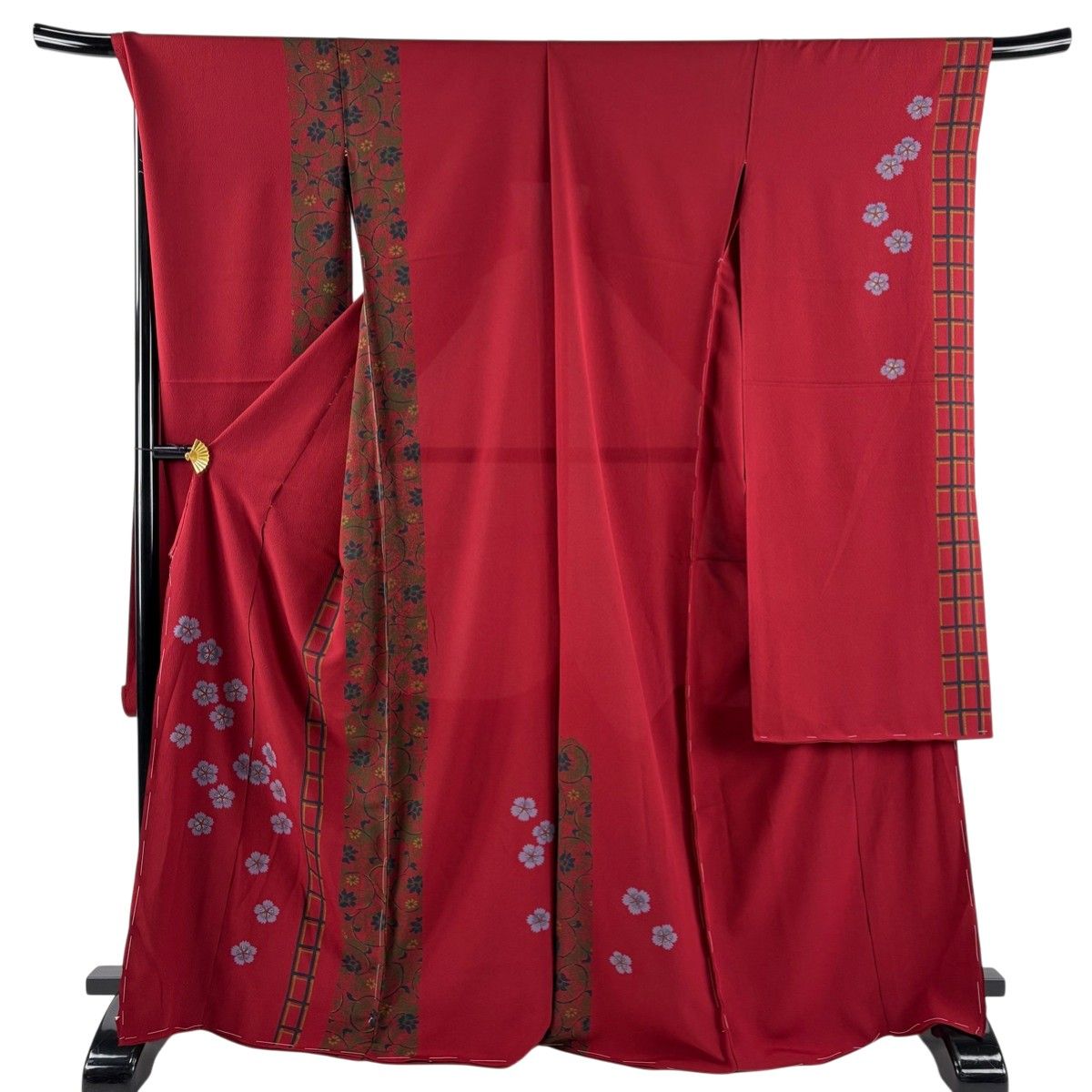 美品】 振袖 身丈170cm 裄丈72cm 未仕立て 仮絵羽 華唐草 撫子 金彩 
