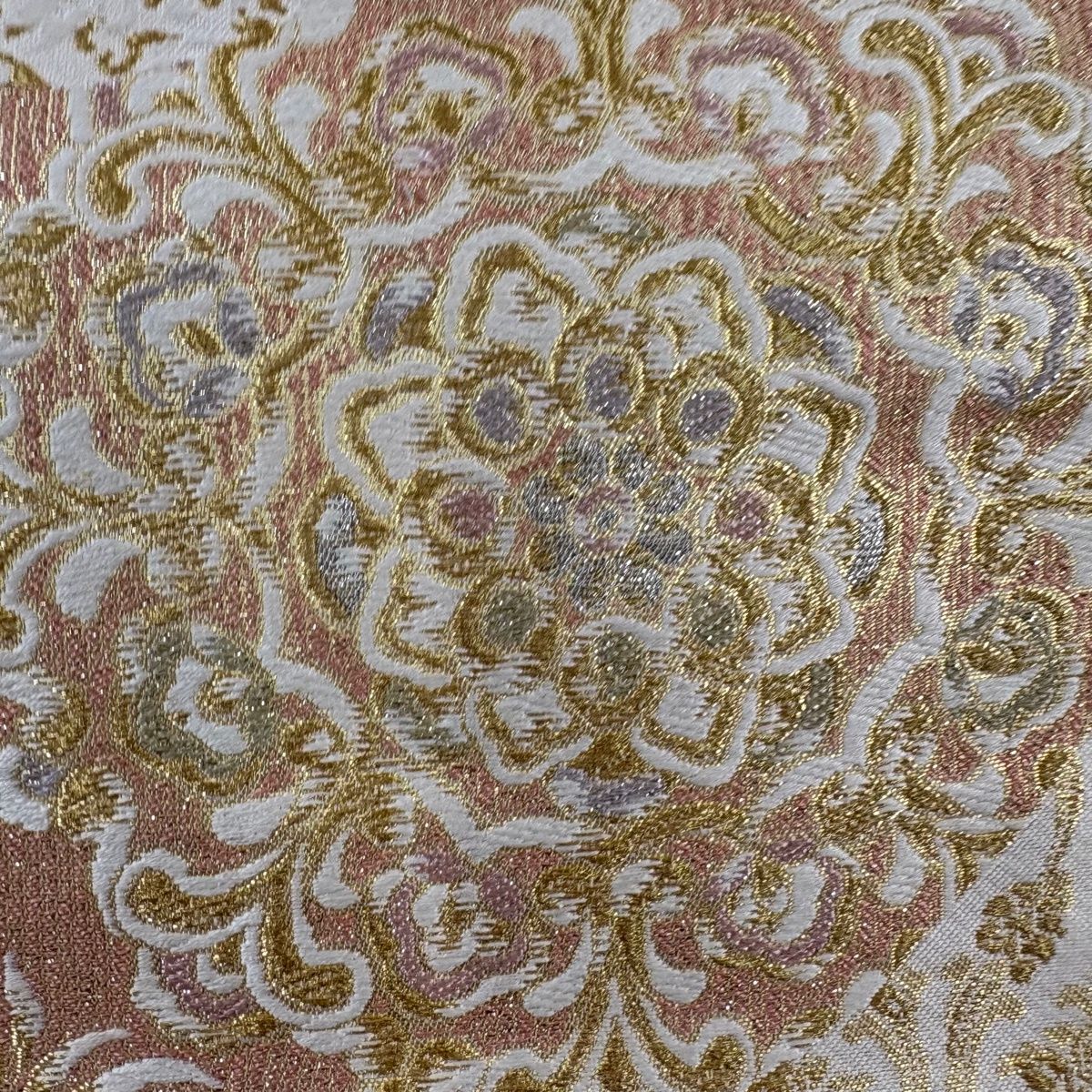 逸品□正絹□古代貝紫□桐箔菱取華文様袋帯□