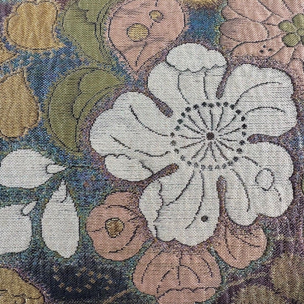袋帯 秀品 辻が花柄 金糸 箔 灰紫 六通 正絹 【中古】 - メルカリ