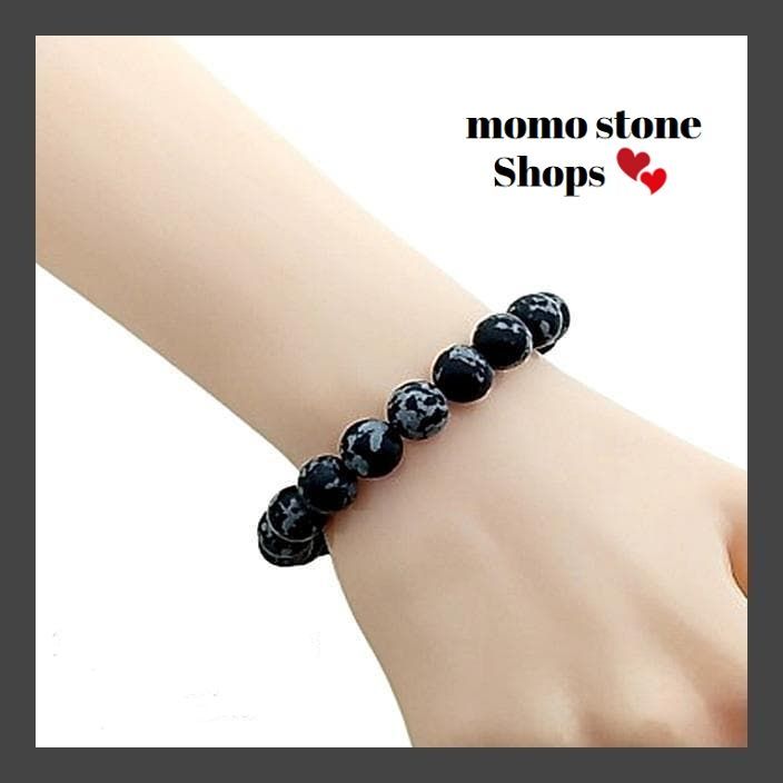 新品未使用❤匿名配送】 スノーフレークオブシディアン 雪花黒曜石