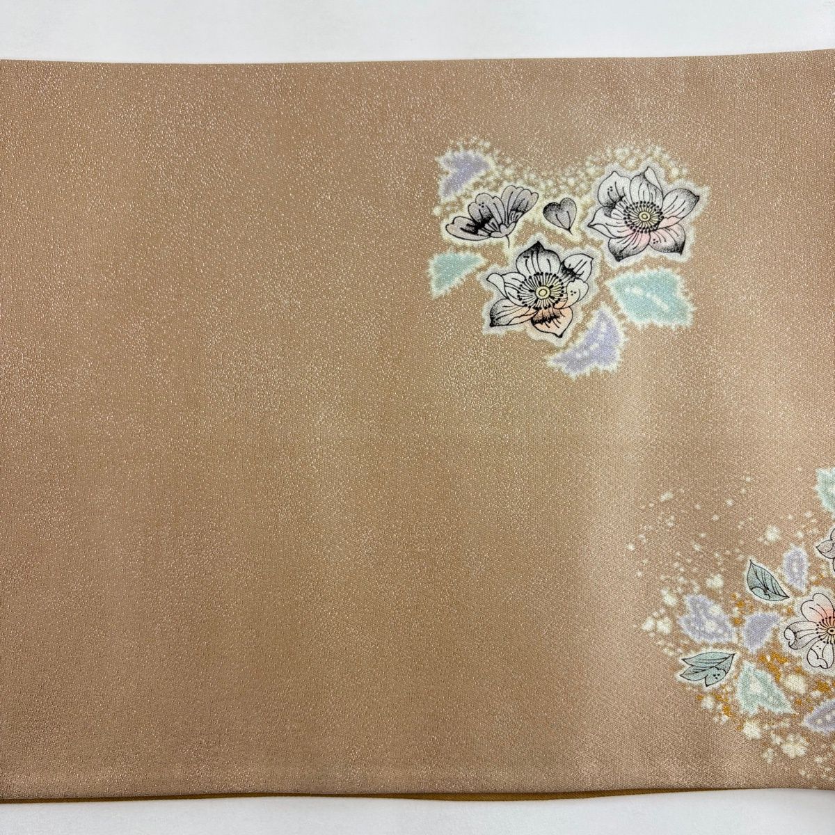 美品】 袋帯 逸品 吉乃一廉 落款 辻が花 金彩 銀糸 灰茶 お太鼓柄 正絹 