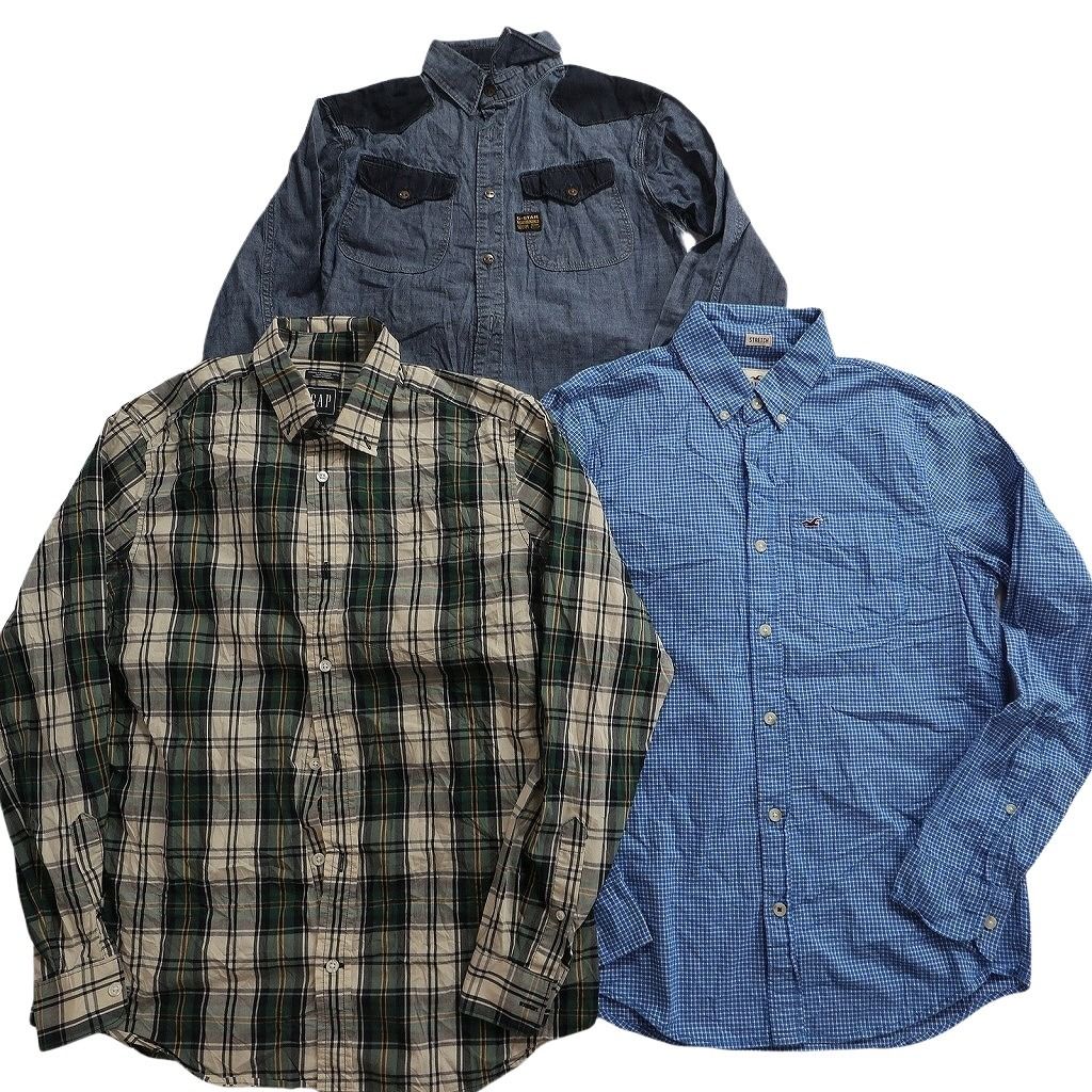 古着卸 まとめ売り ブランドMIX 長袖シャツ 9枚セット (メンズ S /M