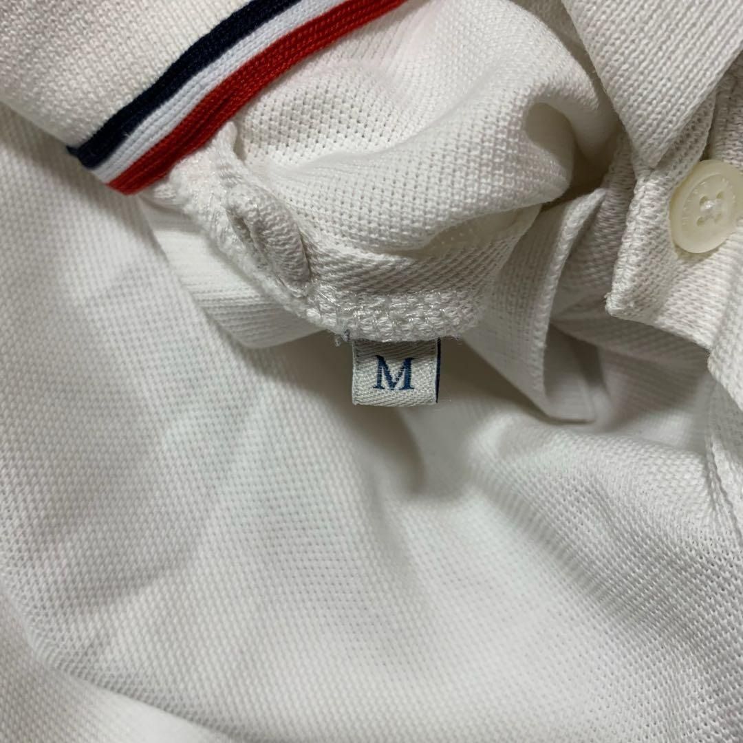 MONCLER モンクレール ポロシャツ ホワイト デカロゴワッペン 白 M MONCLER (モンクレール) メンズ ポロシャツ 半袖 3連ワッペン