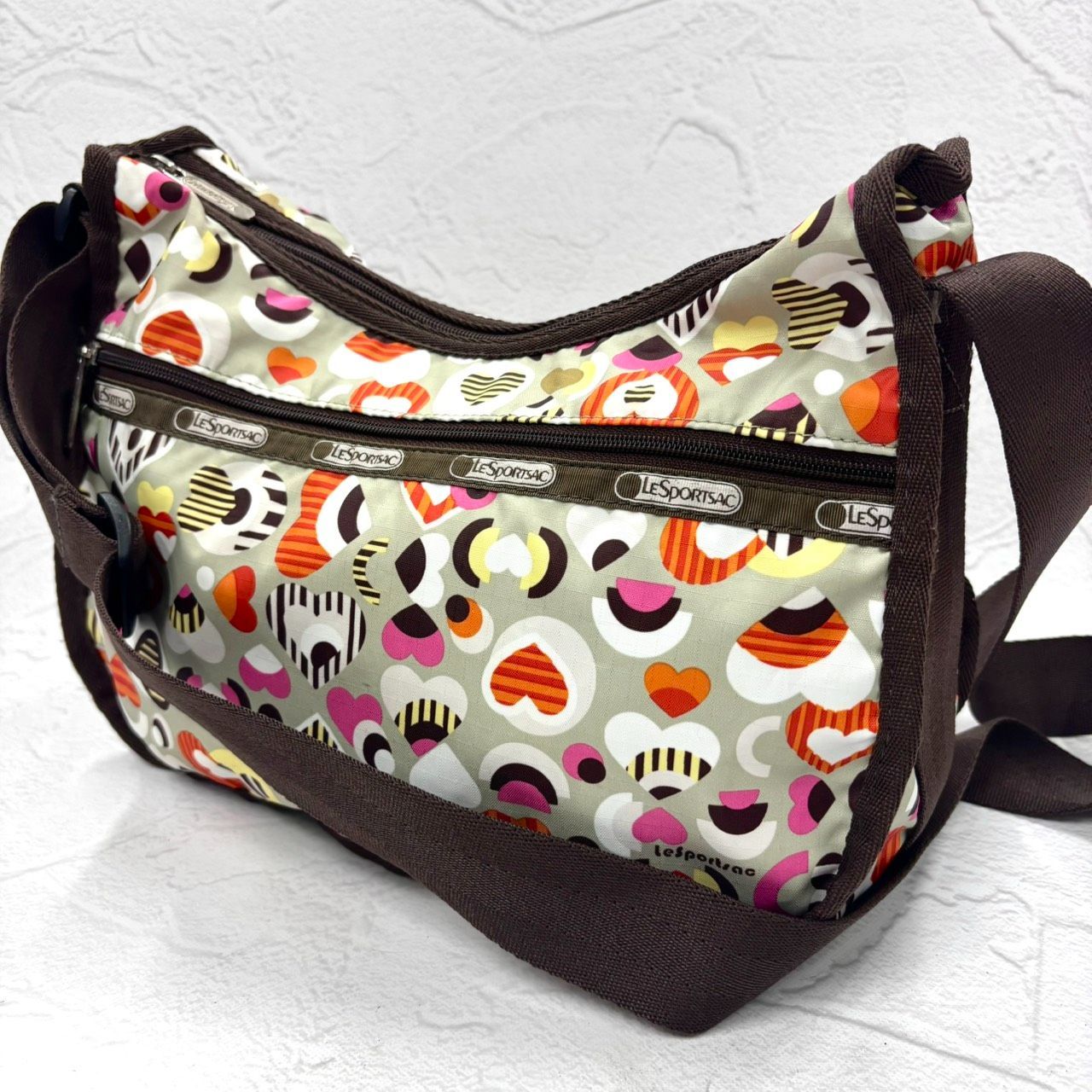 美品】LESPOTRSAC/レスポートサック ショルダーバッグ ハート柄/総柄 