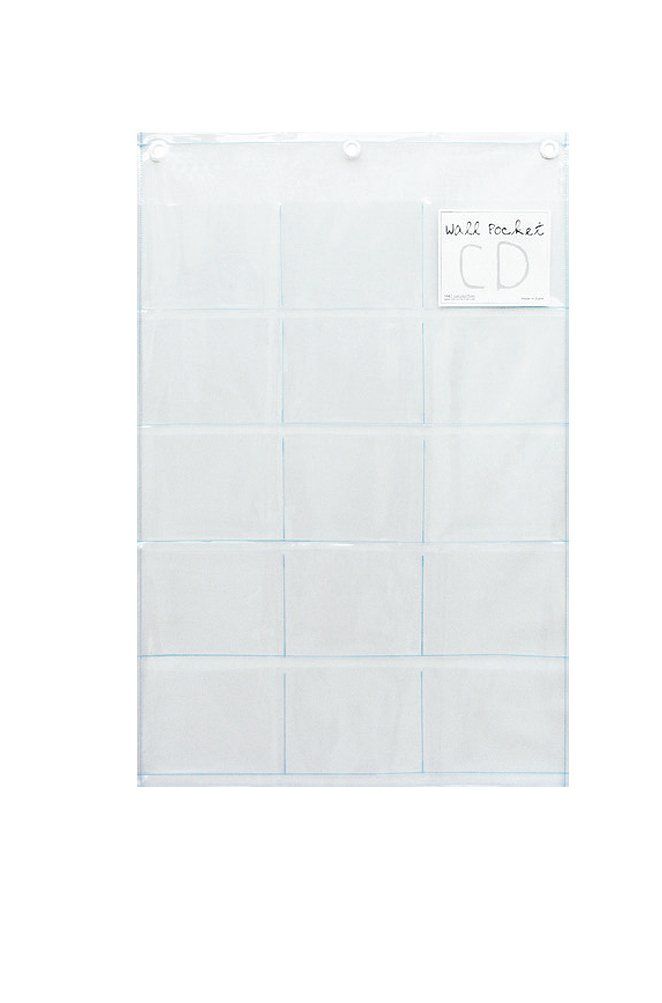 日本製 SAKI(サキ) ウォールポケット CD(15P) クリアー W-178 w56×h85cm(ポケットマチなし)
