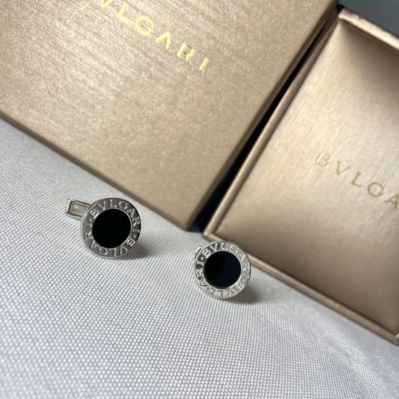 美品 BVLGARI ブルガリ B-ZERO ロゴ ブラックオニキス & スターリング