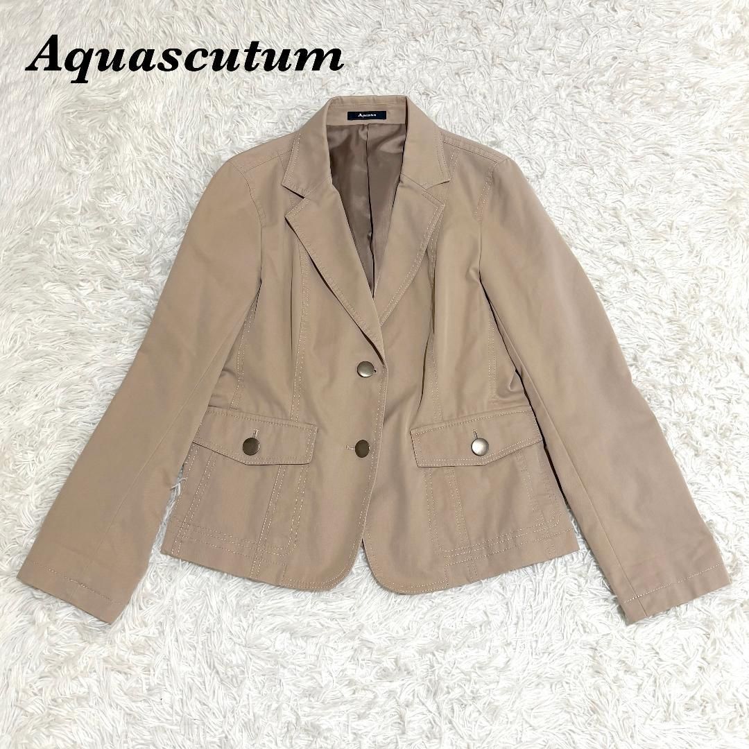 美品】Aquascutum テーラードジャケット ベージュ 11 - メルカリ