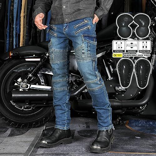 新品 [RENHE] バイク用パンツ メンズ ライディングパンツ プロテクター 
