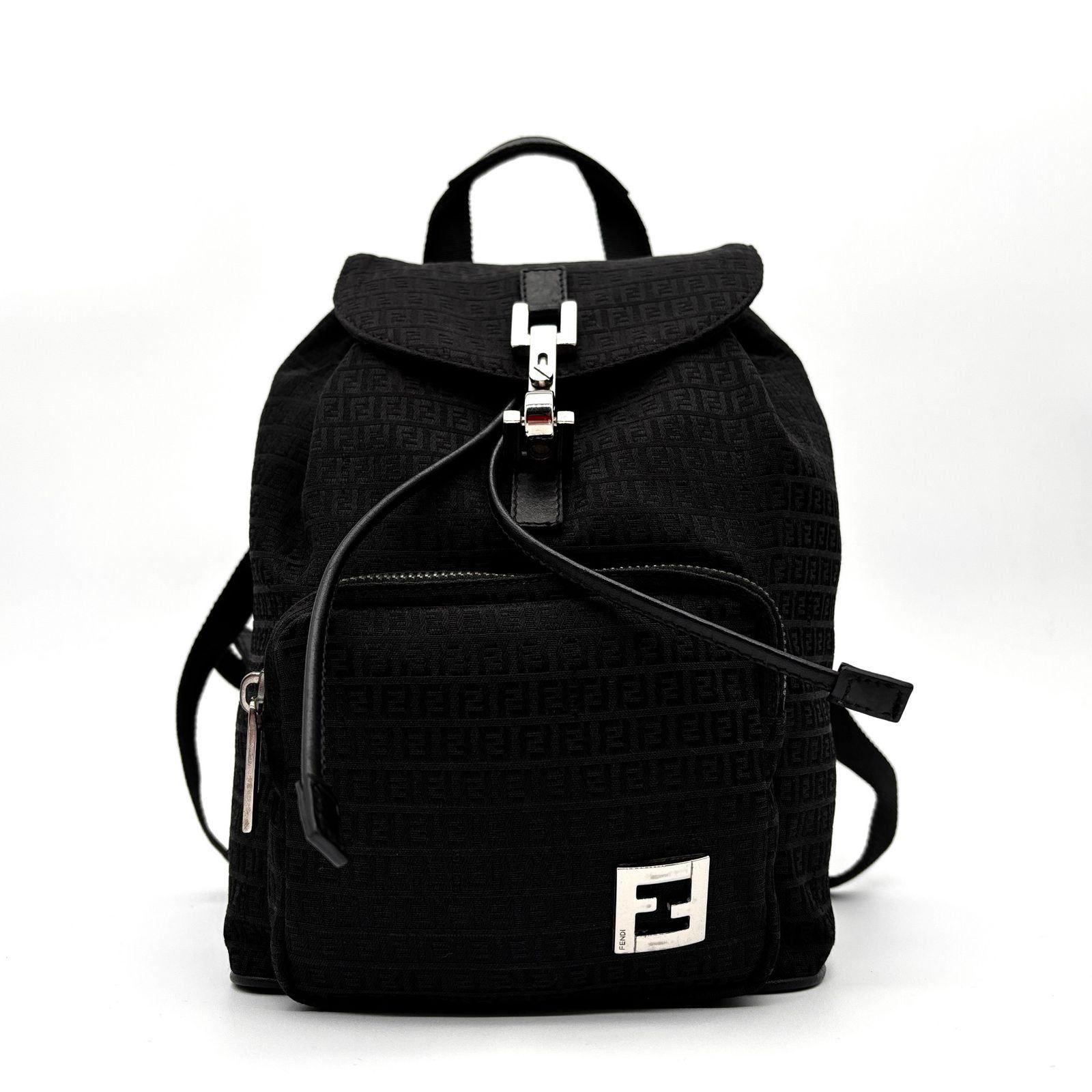 美品 FENDI フェンディ ズッカ ミニリュック バックパック キャンバス 