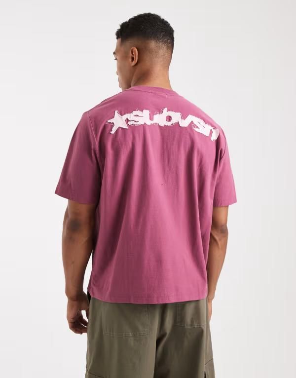 コットンオン メンズ トップス Tシャツ クロップド グラフィック Cotton cropped fit graphic Tshirt in heatherose Heatherose ヘザー