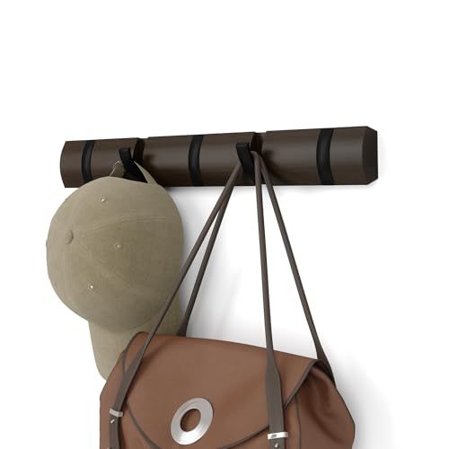 新品 【umbra】 フリップフック FRIP HOOK ブラック/ウォルナット 5HOOK 壁掛けフック 収納