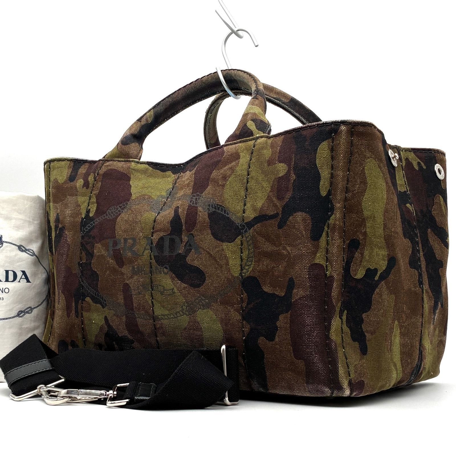 美品 PRADA プラダ カナパ L トートバッグ 2WAY ショルダーバッグ 斜め 