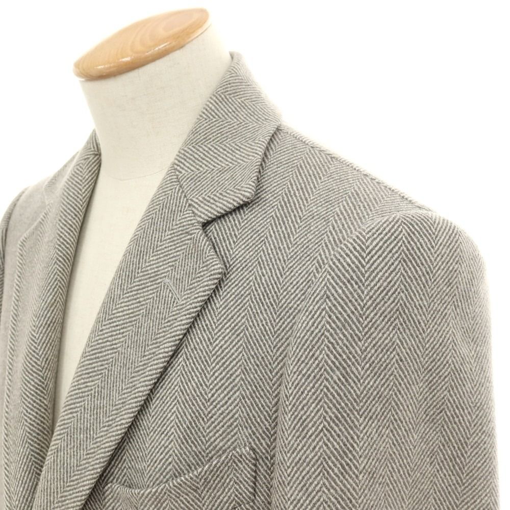 【中古】タキザワ シゲル Takizawa Shigeru Ondata ウールカシミヤ ヘリンボーン チェスターフィールドコート グレー【サイズ表記なし（S位）】【メンズ】 中古】タキザワ シゲル Takizawa Shigeru Ondata ウールカシミヤ