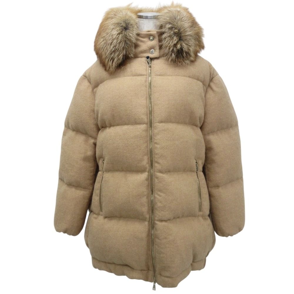 美品 MONCLER モンクレール MERGULE ファー付き ウール地ダウン 