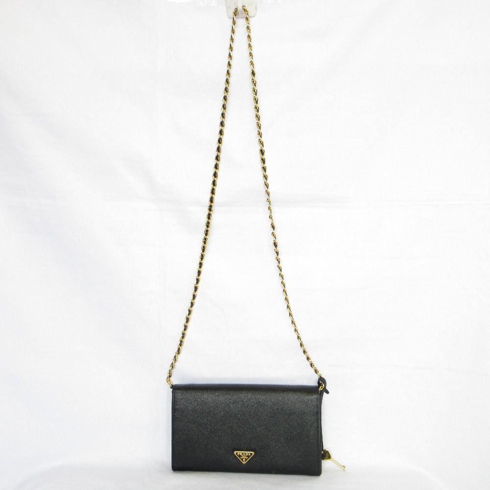 良品 PRADA プラダ サフィアーノレザー ハートモチーフターンロック