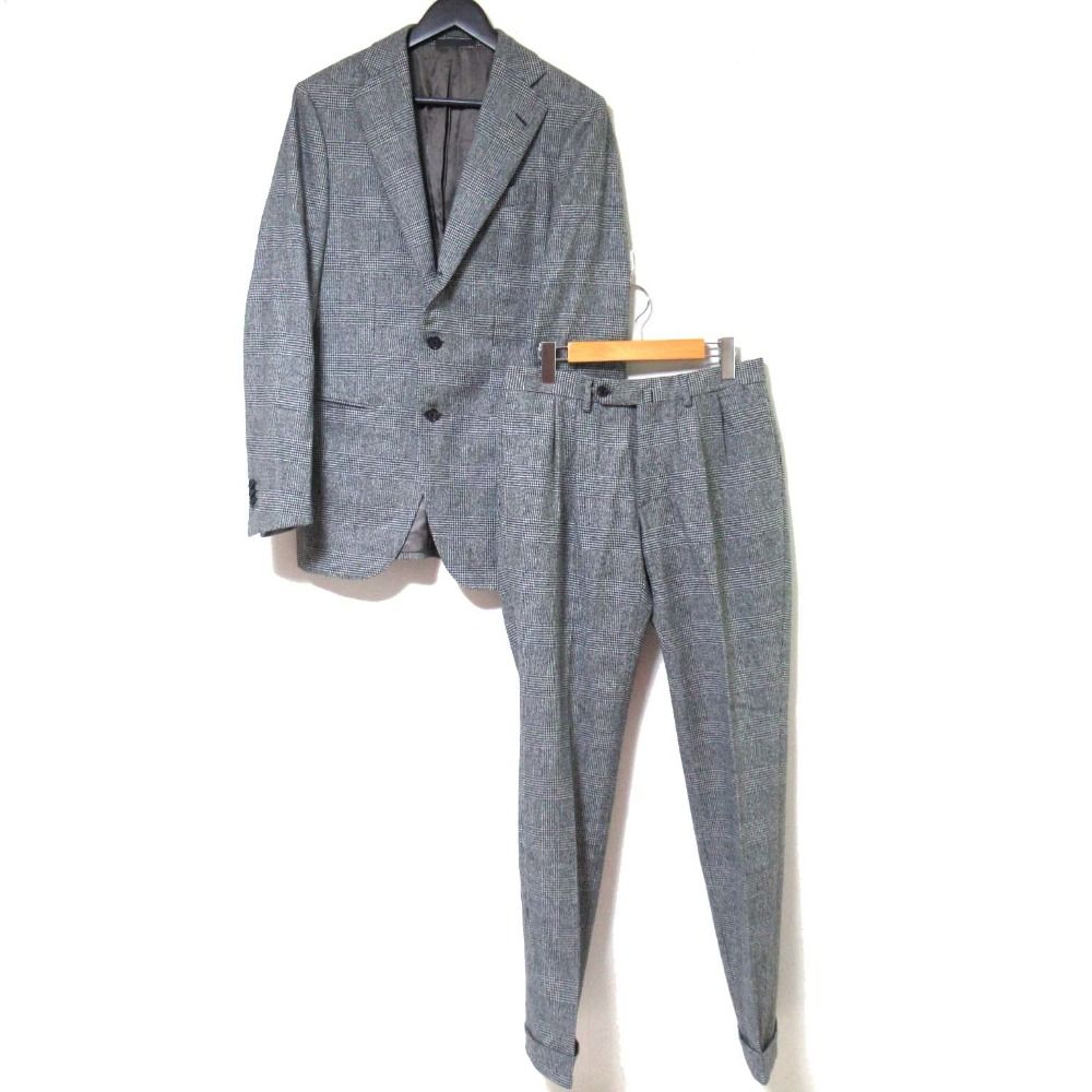 美品 caruso カルーゾ グレンチェック柄 ウール テーラードジャケット+ 