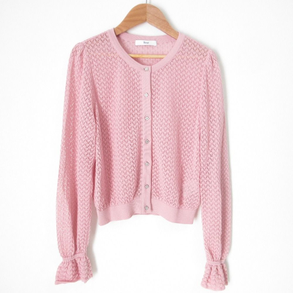 美品 Rene ルネ 25年商品 Knit Cardigan カーディガン ボレロ 6532100 36サイズ スモーキーピンク レディース 古着 中古 USED 美品 Rene ルネ 25年商品 Knit Cardigan カーディガン ボレロ 6532100