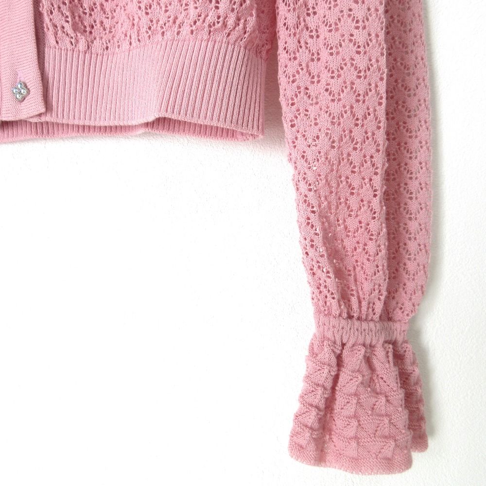 美品 Rene ルネ 25年商品 Knit Cardigan カーディガン ボレロ 6532100 36サイズ スモーキーピンク レディース 古着 中古 USED 美品 Rene ルネ 25年商品 Knit Cardigan カーディガン ボレロ 6532100