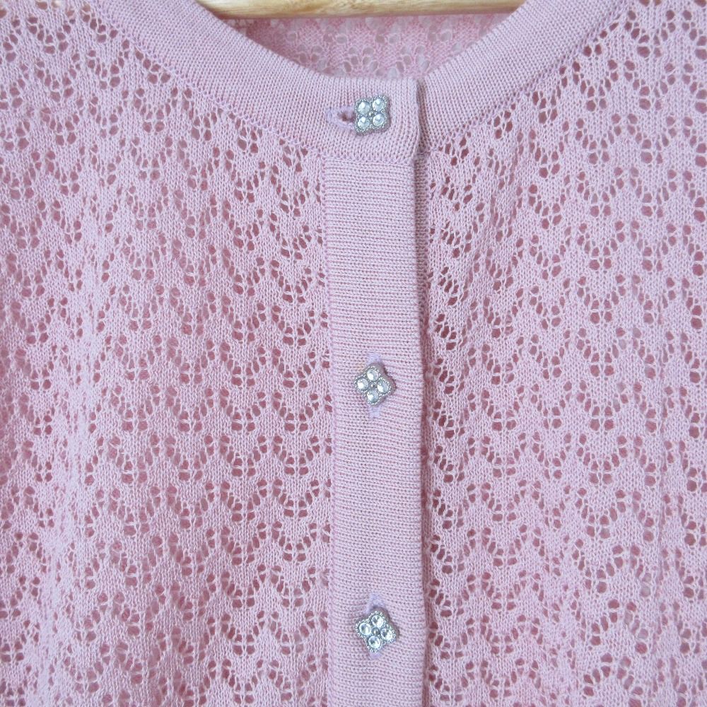 美品 Rene ルネ 25年商品 Knit Cardigan カーディガン ボレロ 6532100 36サイズ スモーキーピンク レディース 古着 中古 USED 美品 Rene ルネ 25年商品 Knit Cardigan カーディガン ボレロ 6532100