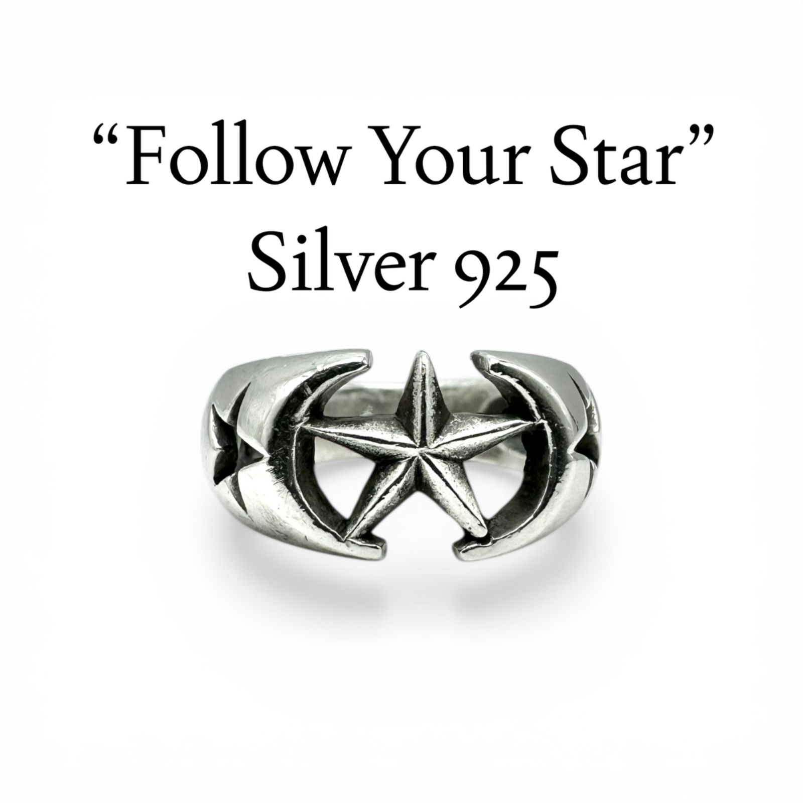 希望の星】スター Silver 925 刻印 90s Vintage Design Ring シルバー