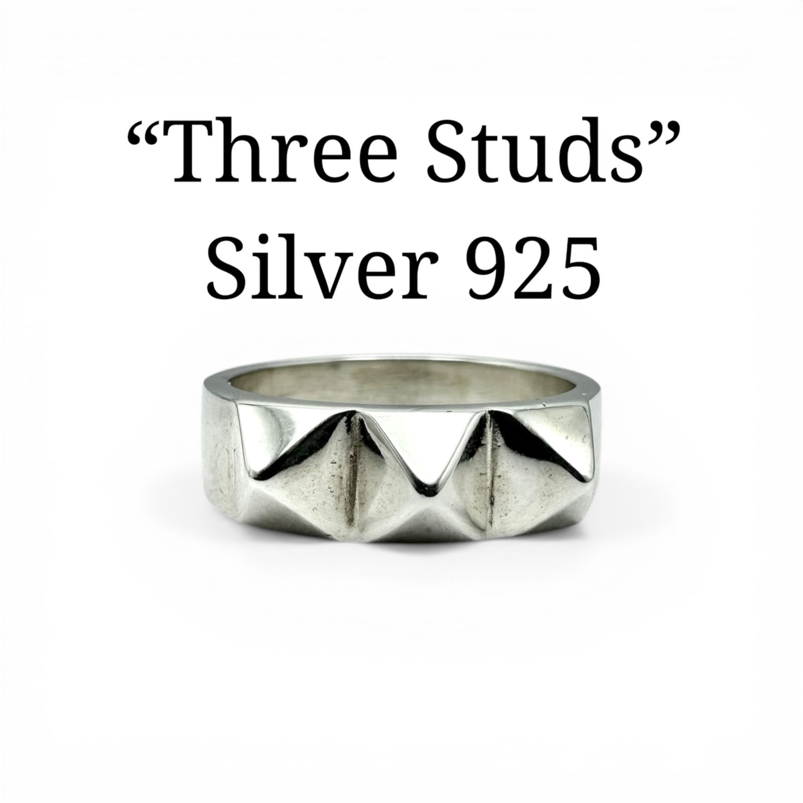 洗練されたフォルム】HAN CHOLO 三連スタッズ Silver 925 刻印 Design 