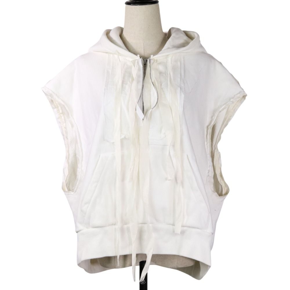 良品 Midorikawa ミドリカワ HALF ZIP SLEEVELESS SWEAT カットオフ 裏 