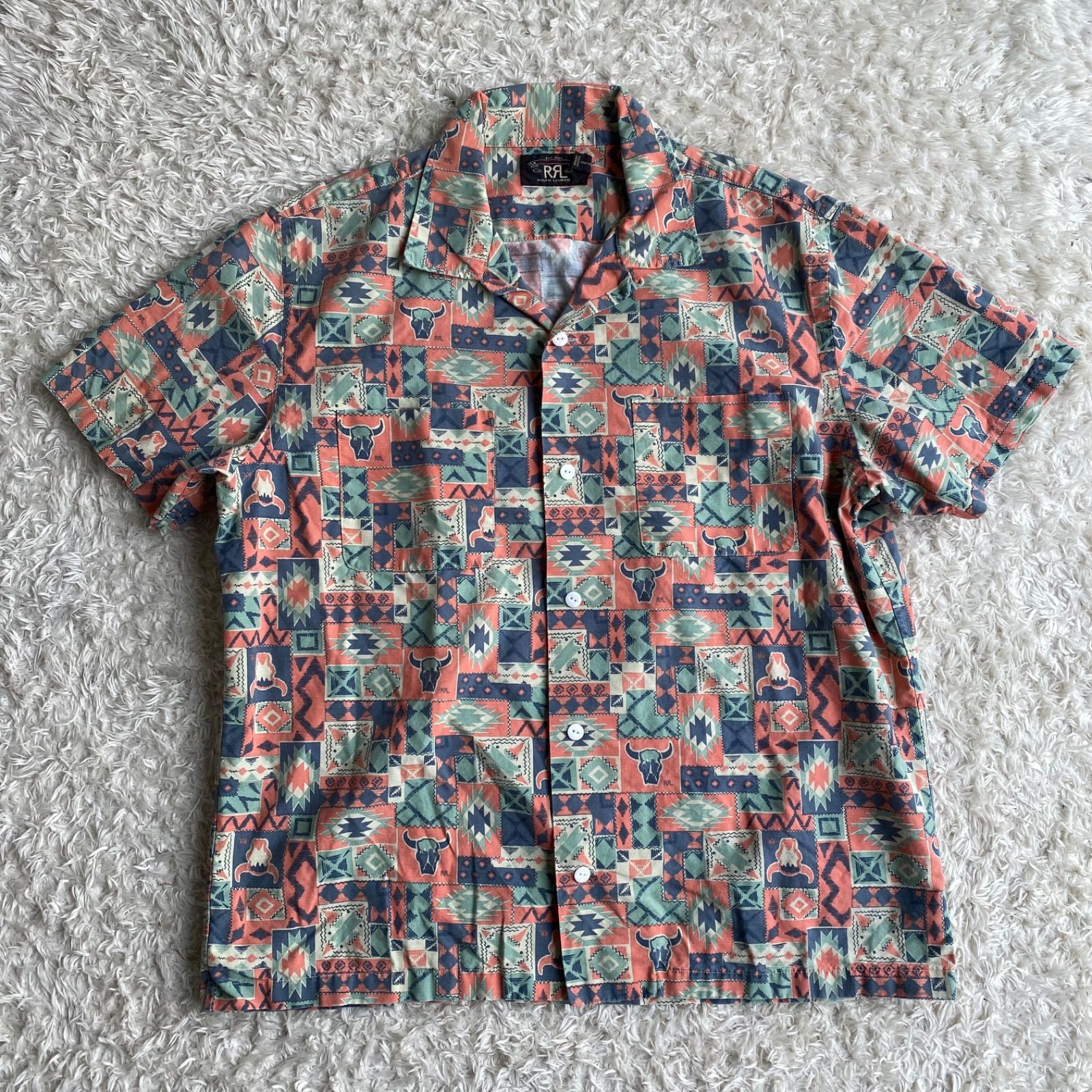 美品！RRL ダブルアールエル　アロハシャツ　オープンカラー　サイズL