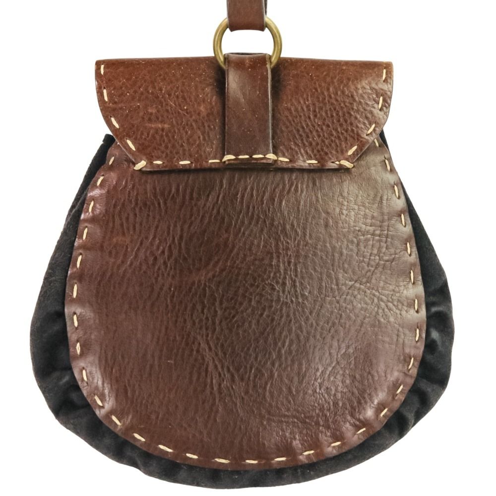 HENRY BEGUELIN エンリーベグリン オミノ レザー スエード ショルダーバッグ ポーチ ネイビー ブラウン メンズ レディース 古着 中古 USED HENRY BEGUELIN エンリーベグリン オミノ レザー スエード ショルダー