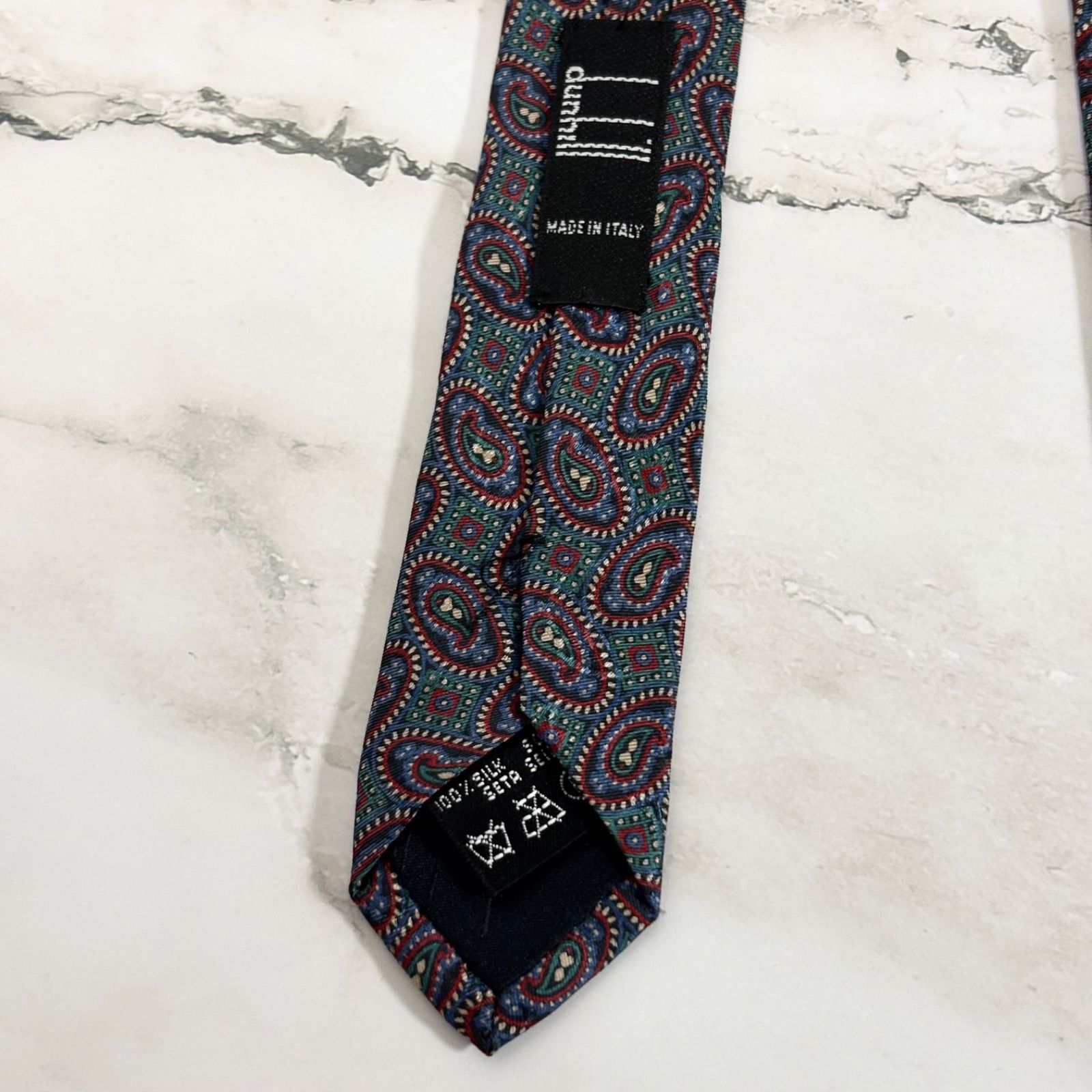 ダンヒル dunhill ネクタイ シルク100% ペイズリー柄 総柄