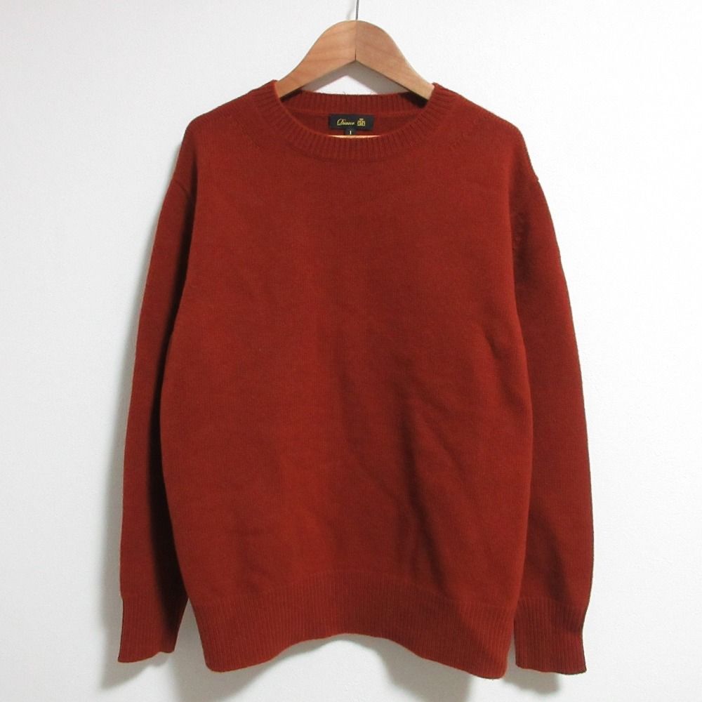 【美品 カシミヤ混】ドゥロワー 7Gスパンコールクルーネックニット 定価7.9万 美品 Drawer ドゥロワー 7Gカシミヤクルーネックプルオーバー ニット