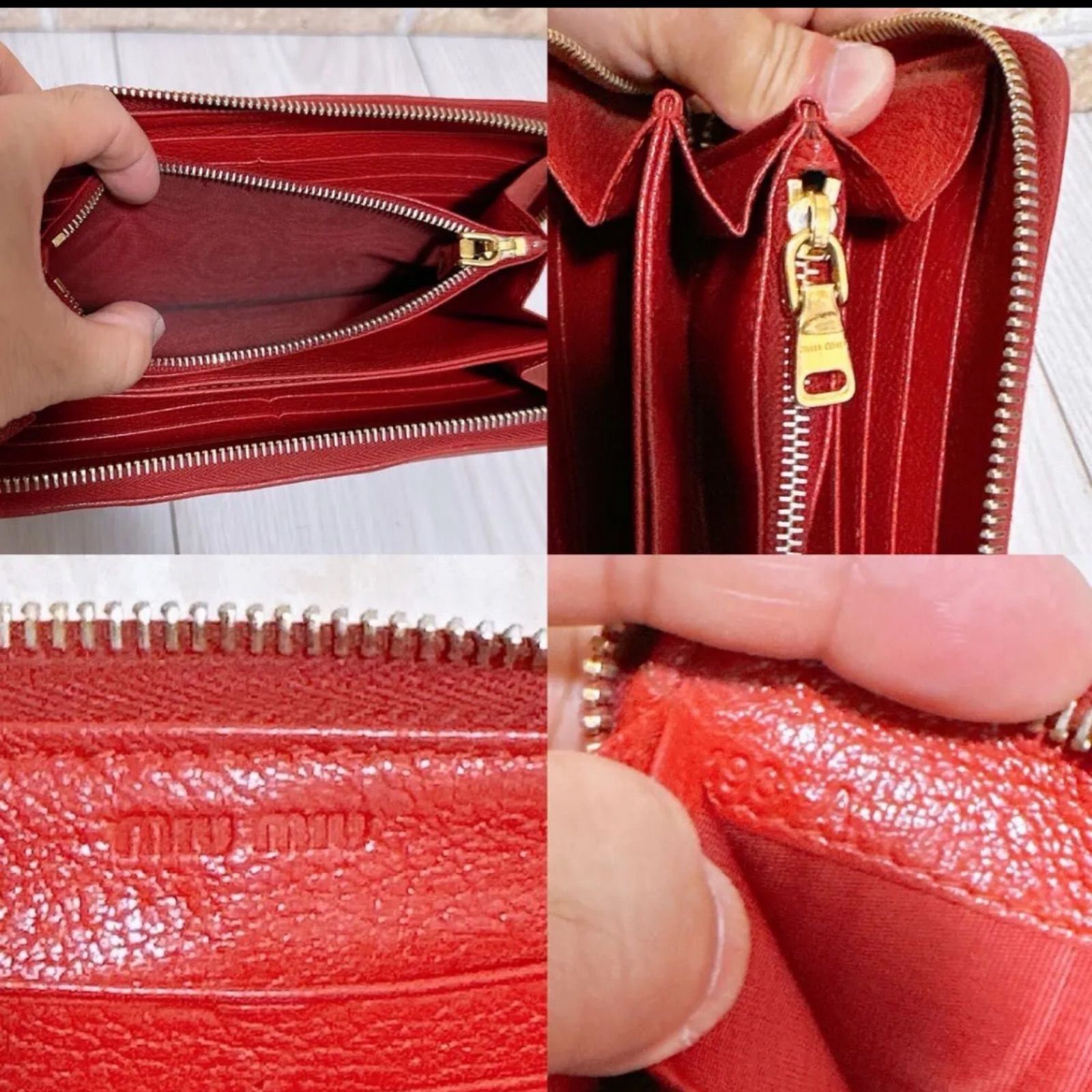 格安》miumiu(ミュウミュウ) 長財布 ラウンド - メルカリ