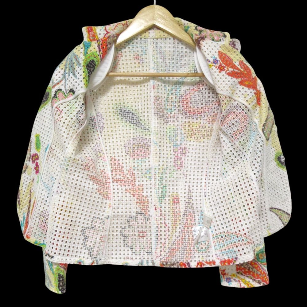 美品 銀座マギー MAGGY ペイズリープリント カットワークレース ジャケット ワンピース アンサンブル セットアップ 38 マルチカラー レディース 古着 中古 USED 美品 銀座マギー MAGGY ペイズリープリント カットワークレース