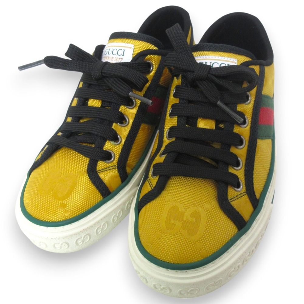 美品 GUCCI グッチ TENNIS 1977 シェリーライン GG柄 ローカット 