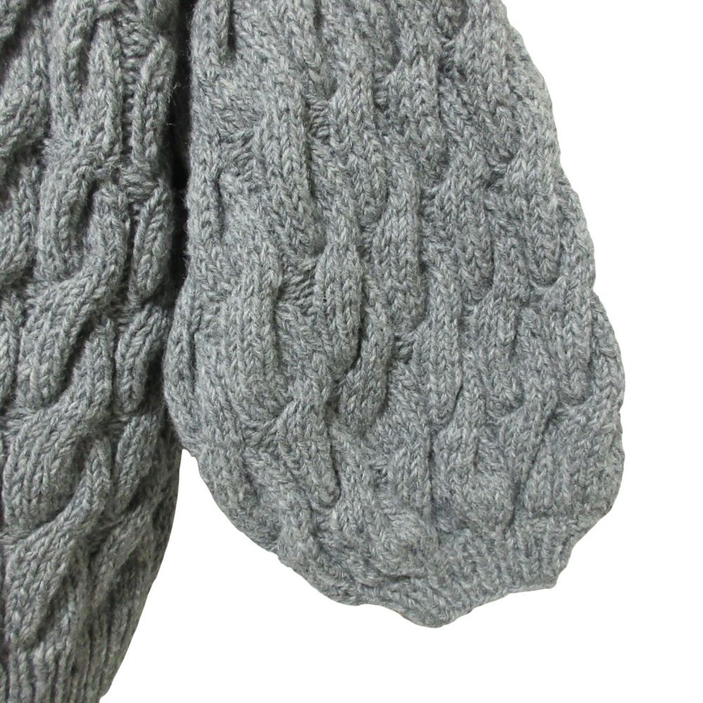美品 crinkle crinkle crinkle クリンクルクリンクルクリンクル ケーブルニット ボリュームスリーブカーディガン グレー レディース 古着 中古 USED crinkle crinkle crinkle（クリンクル クリンクル クリンクル） 美品