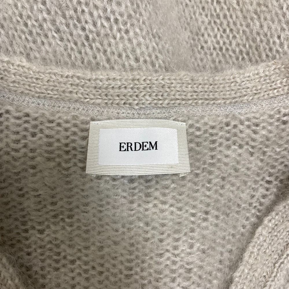 美品 ERDEM アーデム マルシリー モヘアブレンド カーディガン サイズS ライトグレー アイボリー レディース 古着 中古 USED Erdem - 美品 ERDEM アーデム マルシリー モヘアブレンド カーディガン