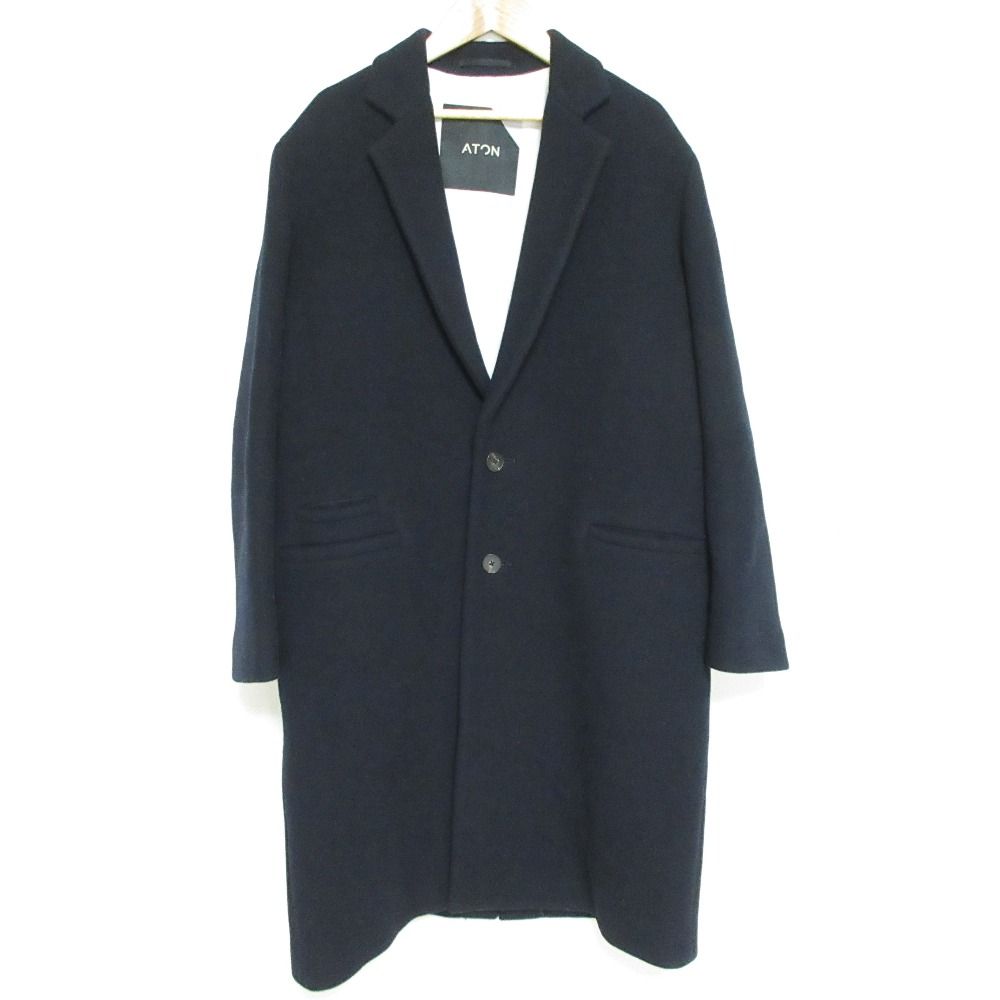 美品 ATON エイトン AIR DOUBLE MELTON チェスターフィールド コート