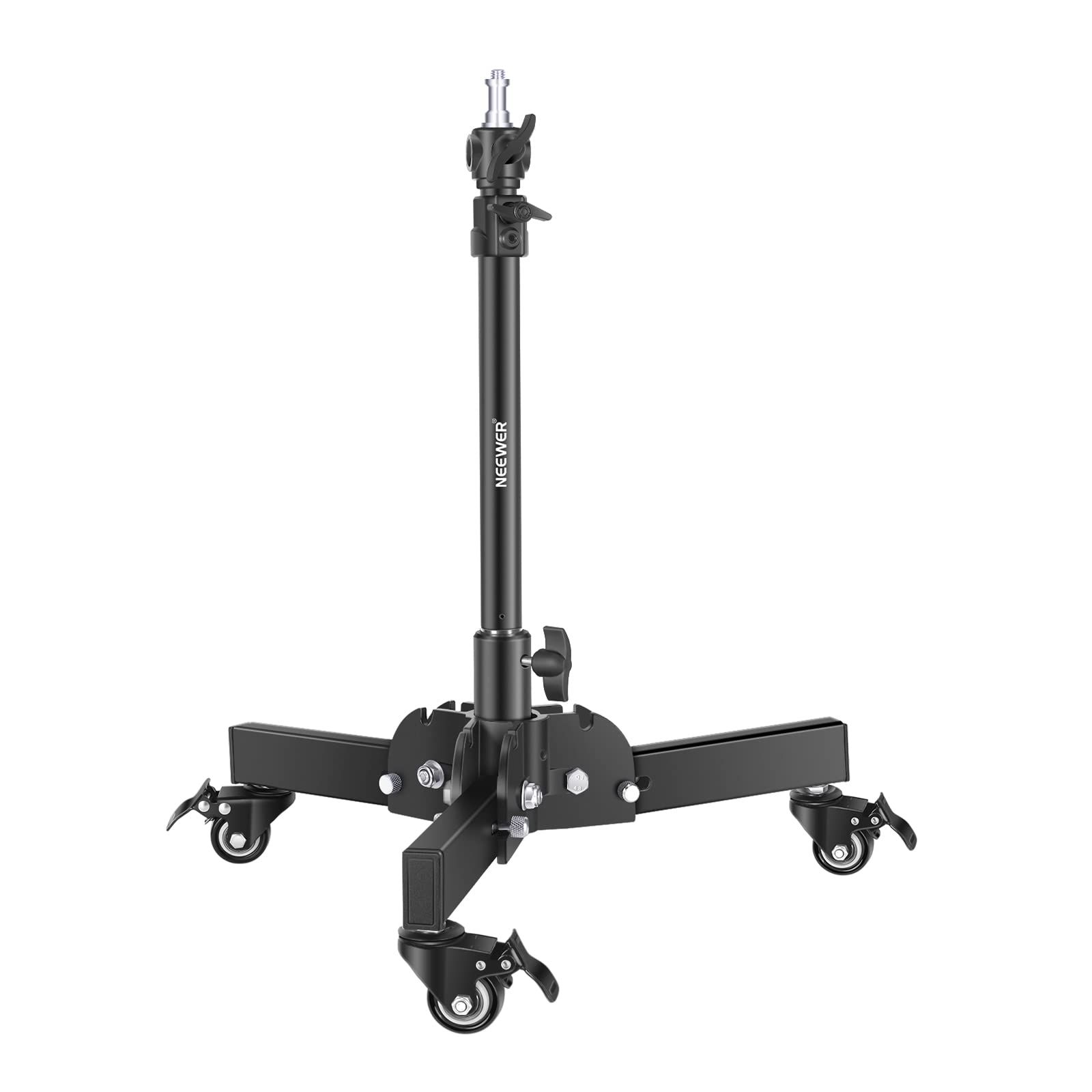 新品 NEEWER 耐荷重ライトスタンド 折りたたみ式三脚スタンド（最大高さ2.4ft） キャスター付き 低角度/卓上撮影用 写真ライトスタンド ソフトボックス、モノライトとその他の写真機材に対応