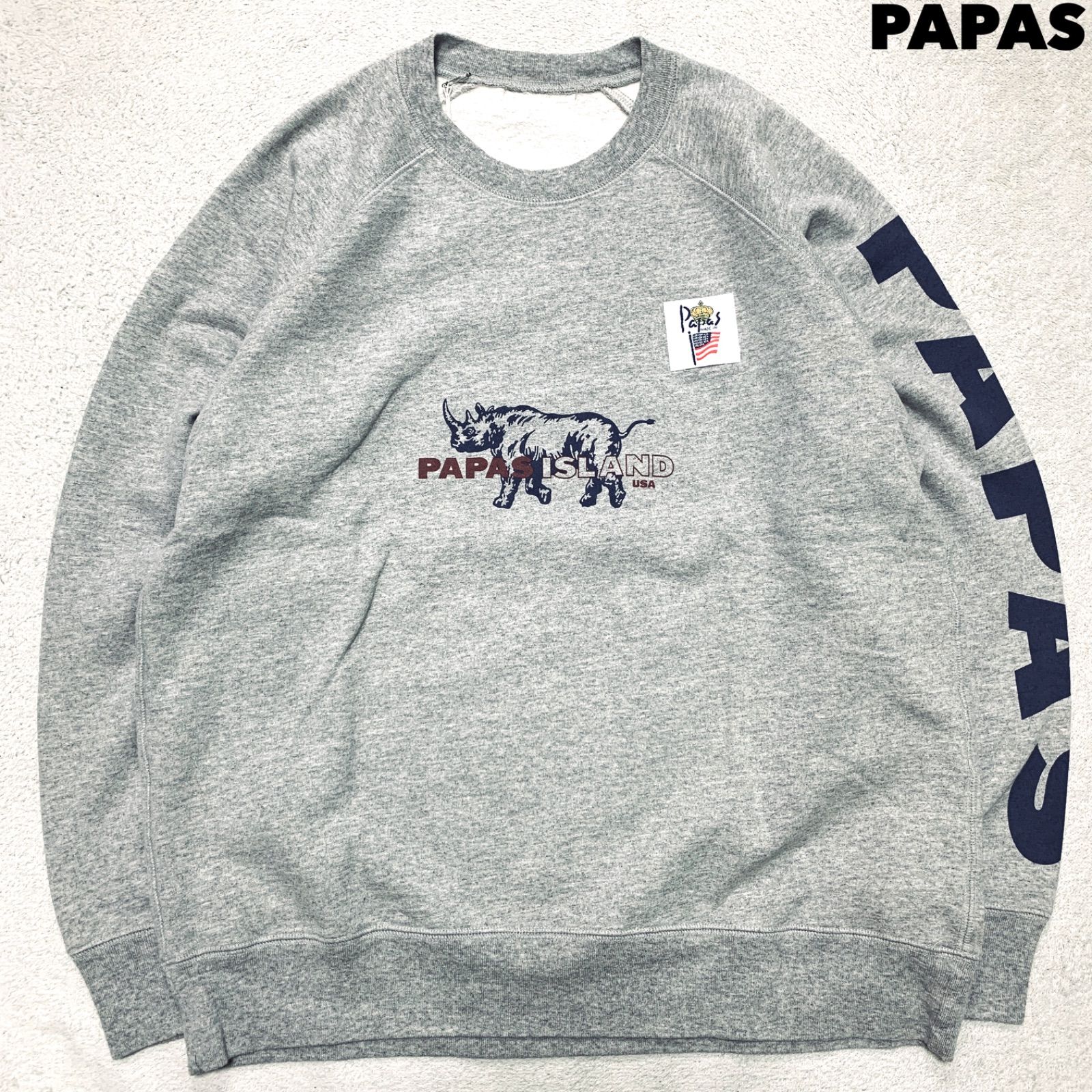 パパス Papas スウェット トレーナー 両面プリント PAPAS ロゴ 半袖 