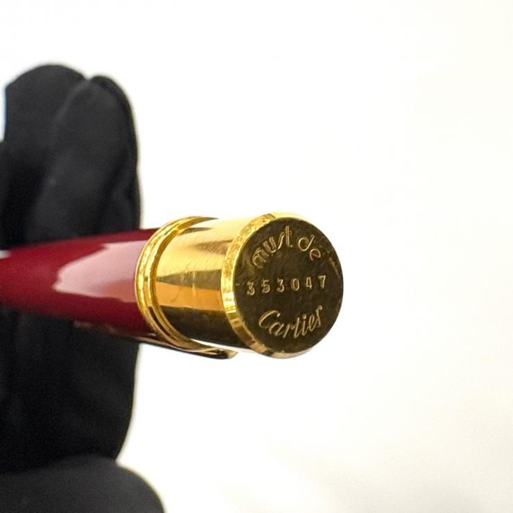 CARTIER マスト ドゥ カルティエ ツイスト式 ボールペン ボルドー 黒インク 鑑定済み 正規品 カルティエ CARTIER マスト ドゥ カルティエ ツイスト式 ボールペン ボルドー 黒
