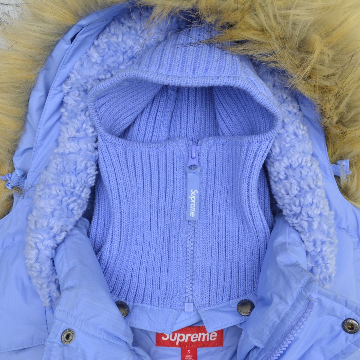 SUPREME】25AW Facemask 700-Fill Down Puffer Jacket Light Blue