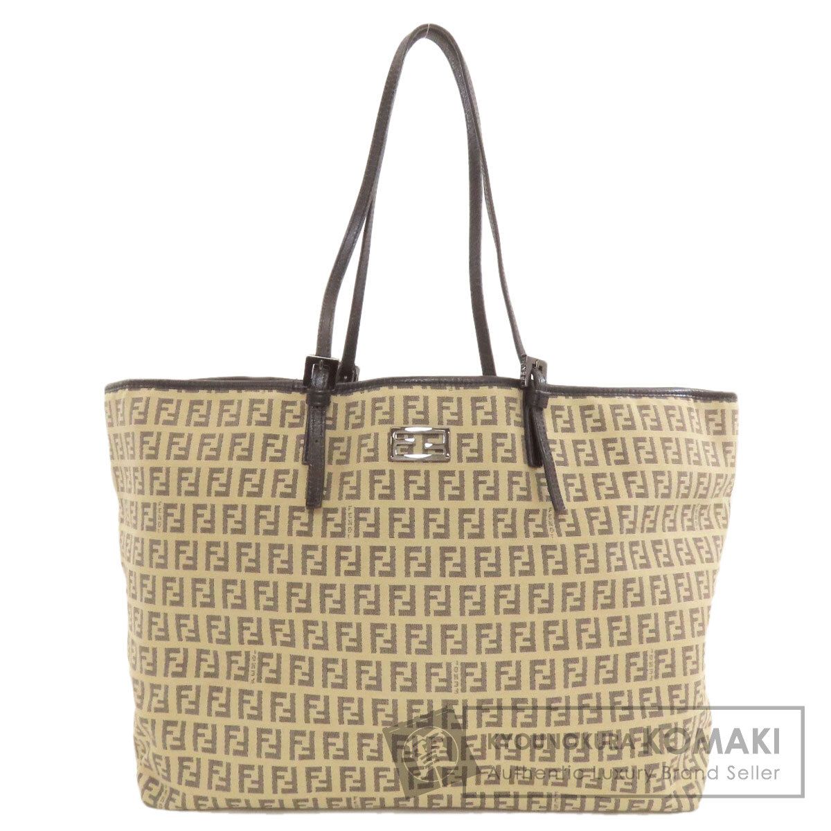 FENDI フェンディ ズッカ柄 トートバッグ キャンバス レザー 
