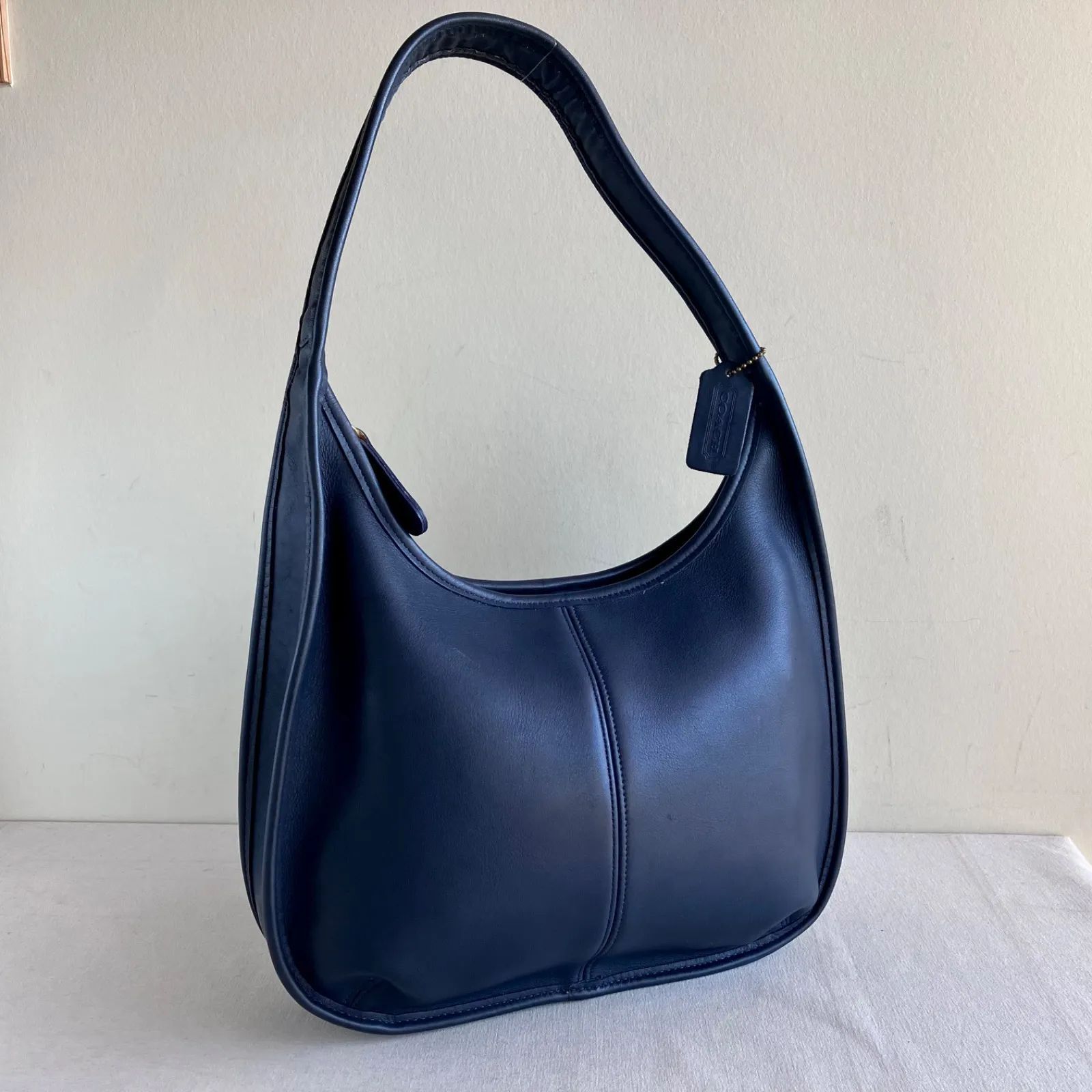 Vintage Coach Ergo Zip Shoulder Bag Blue Leather Rare Color - メルカリ