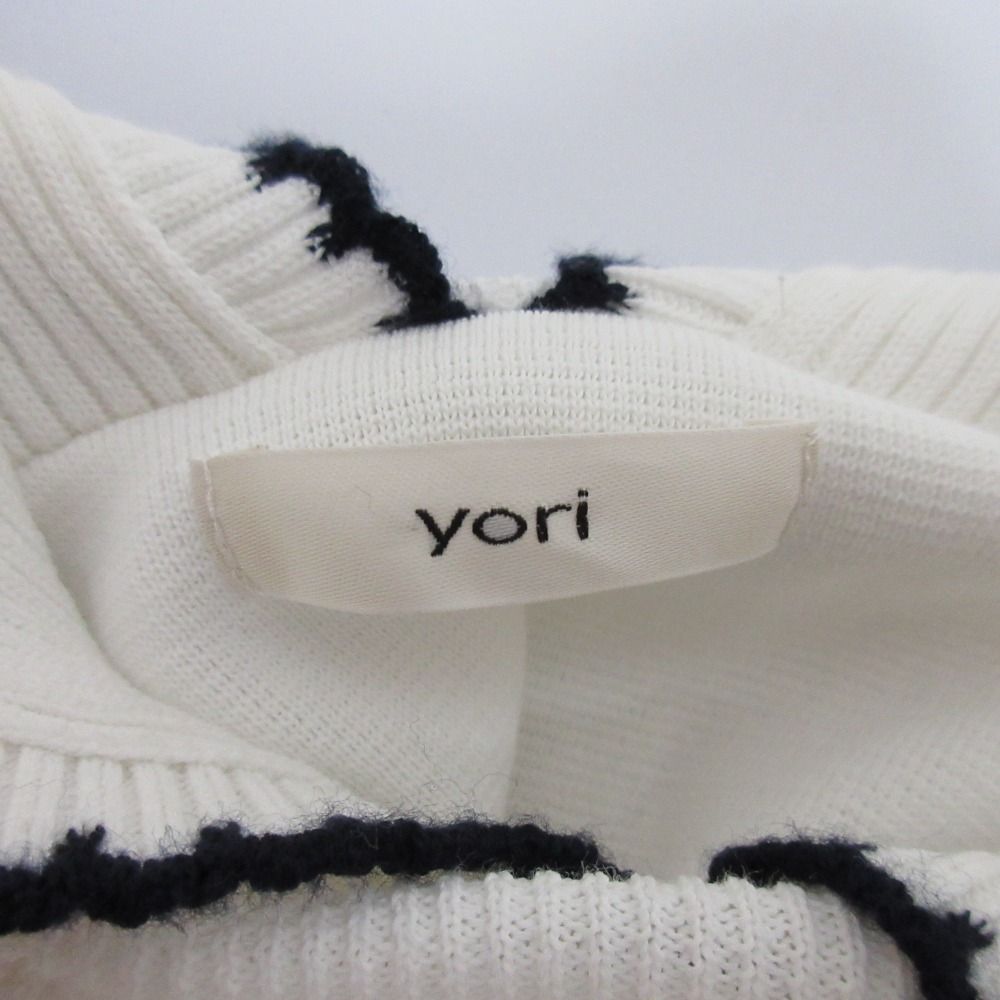 良品 24SS yori ヨリ 刺繍カラー ニットセーター YR31-24040SP サイズF ホワイト レディース 古着 中古 USED 良品 24SS yori ヨリ 刺繍カラー ニットセーター YR31-24040SP サイズF