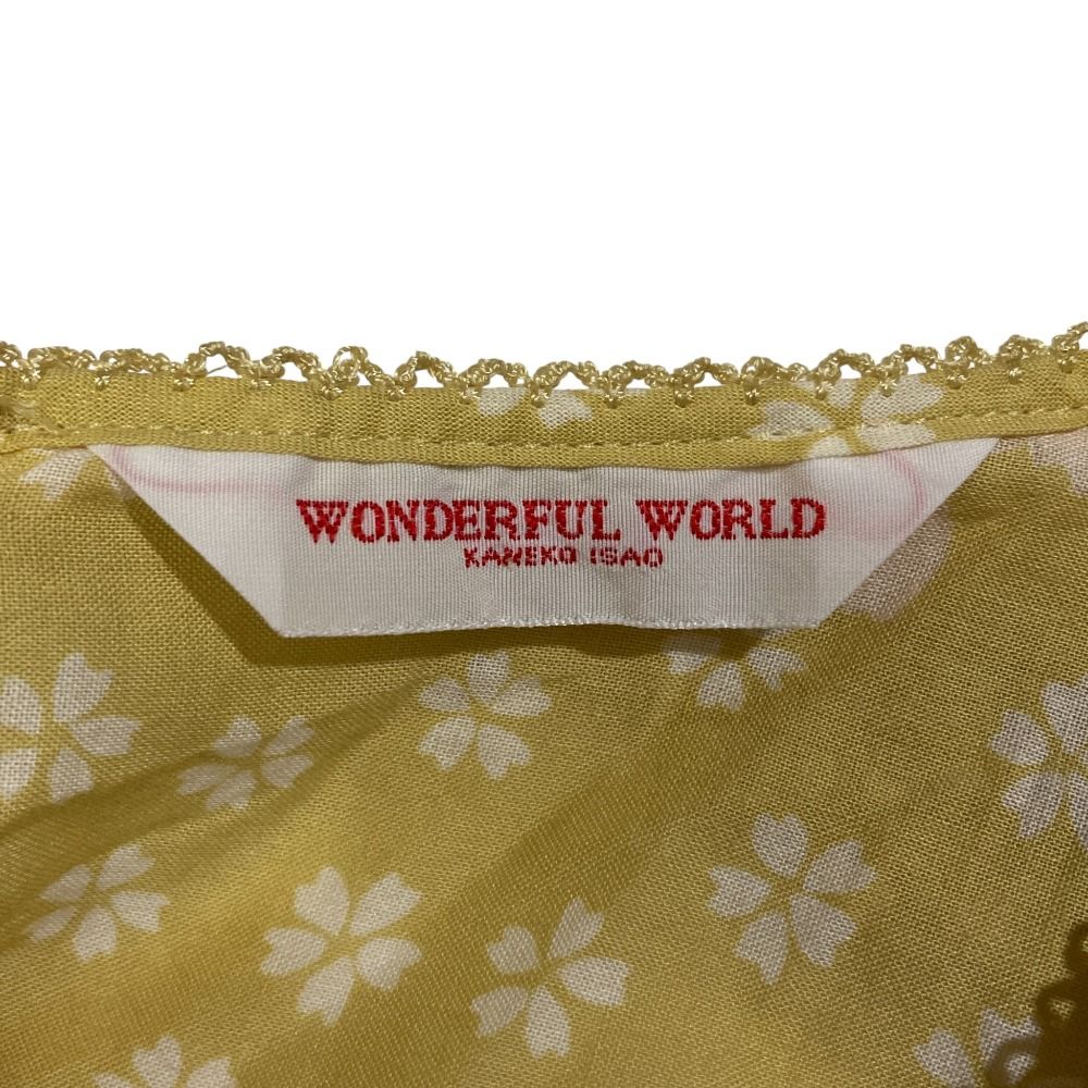 美品 WONDERFUL WORLD ワンダフルワールド 段々ティアード ピコフリル ロングスリーブ ブラウス マスタード レディース 古着 中古 USED 美品 WONDERFUL WORLD ワンダフルワールド 段々ティアード ピコフリル