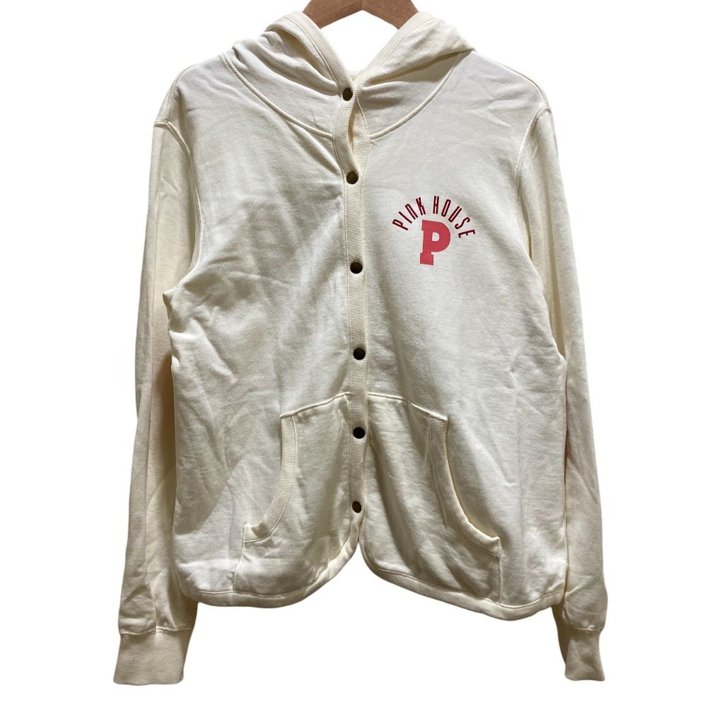 良品 PINK HOUSE ピンクハウス パッチワーク スウェット パーカー Mサイズ アイボリー レディース 古着 中古 USED 良品 PINK HOUSE ピンクハウス パッチワーク スウェット パーカー M