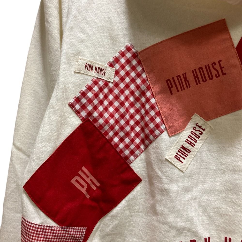 良品 PINK HOUSE ピンクハウス パッチワーク スウェット パーカー M