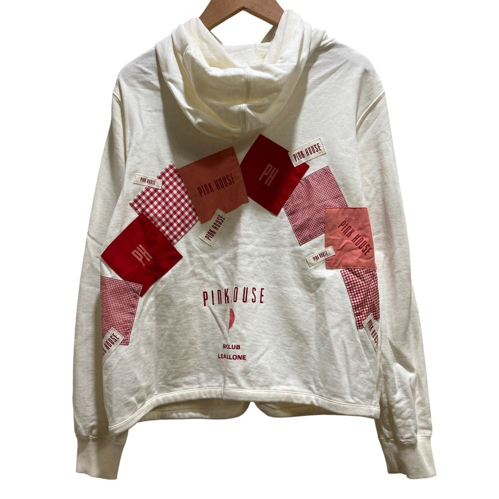 良品 PINK HOUSE ピンクハウス パッチワーク スウェット パーカー Mサイズ アイボリー レディース 古着 中古 USED 良品 PINK HOUSE ピンクハウス パッチワーク スウェット パーカー M